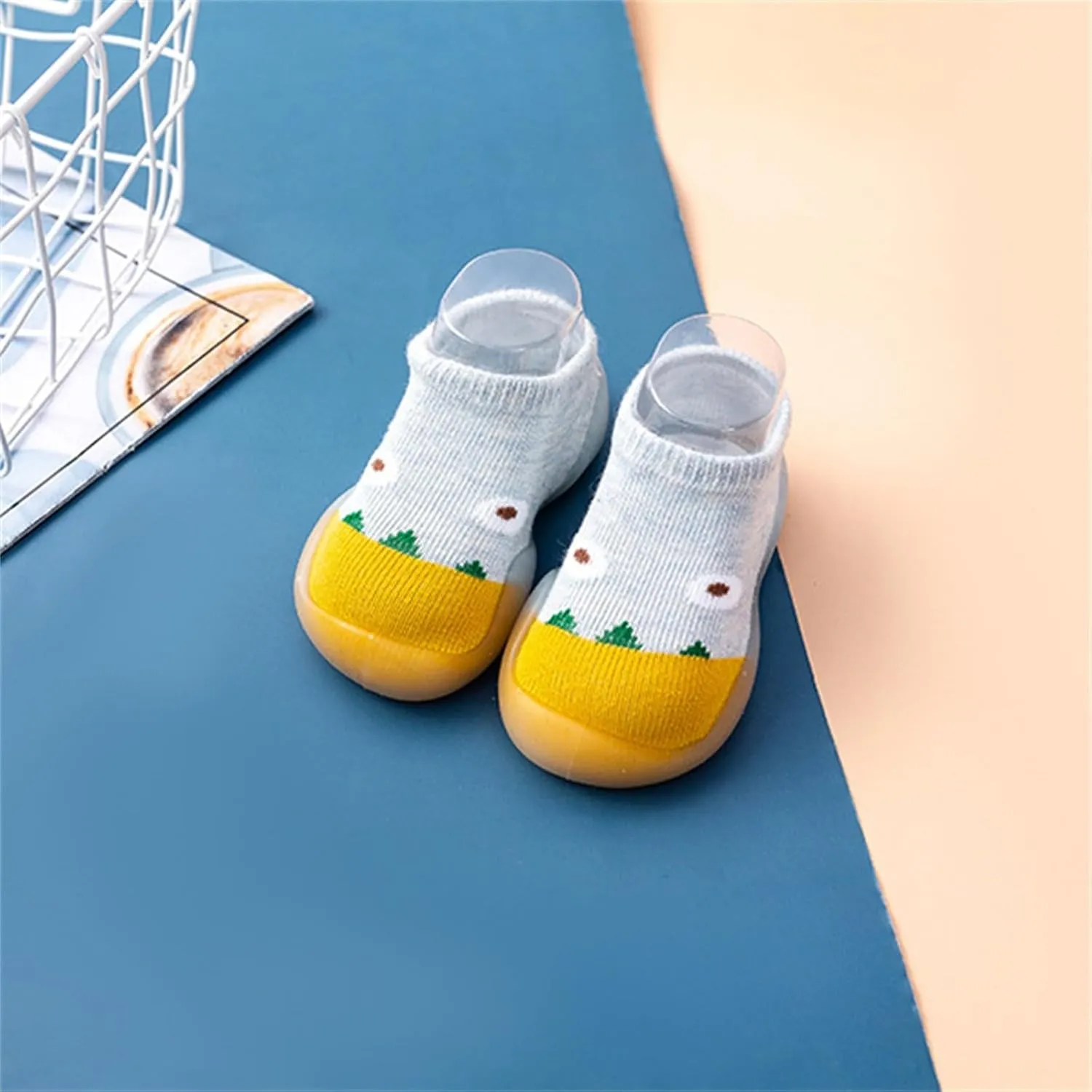 Baby Sock Shoes Toddler Cartoon Pattern Soft Rubber Sole Non Slip Floor Slipper for Boys Girls First Walking