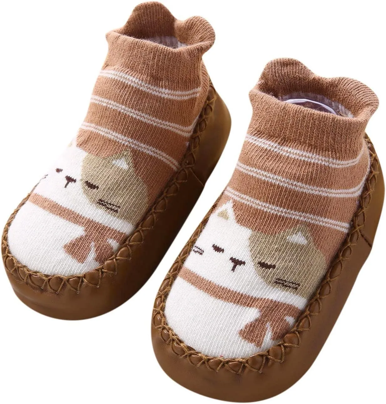Baby Sock Shoes Toddler Cute Soft Rubber Sole Non Slip Floor Slipper for Boys Girls First Walking Soft Sole Sneakers