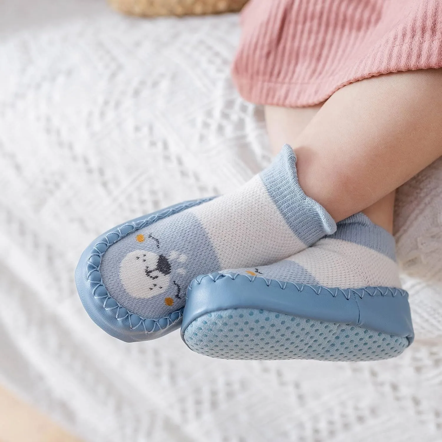 Baby Sock Shoes Toddler Cute Soft Rubber Sole Slipper Knit Printing Non Slip Floor Slippers Infant Soft Sole Sneakers