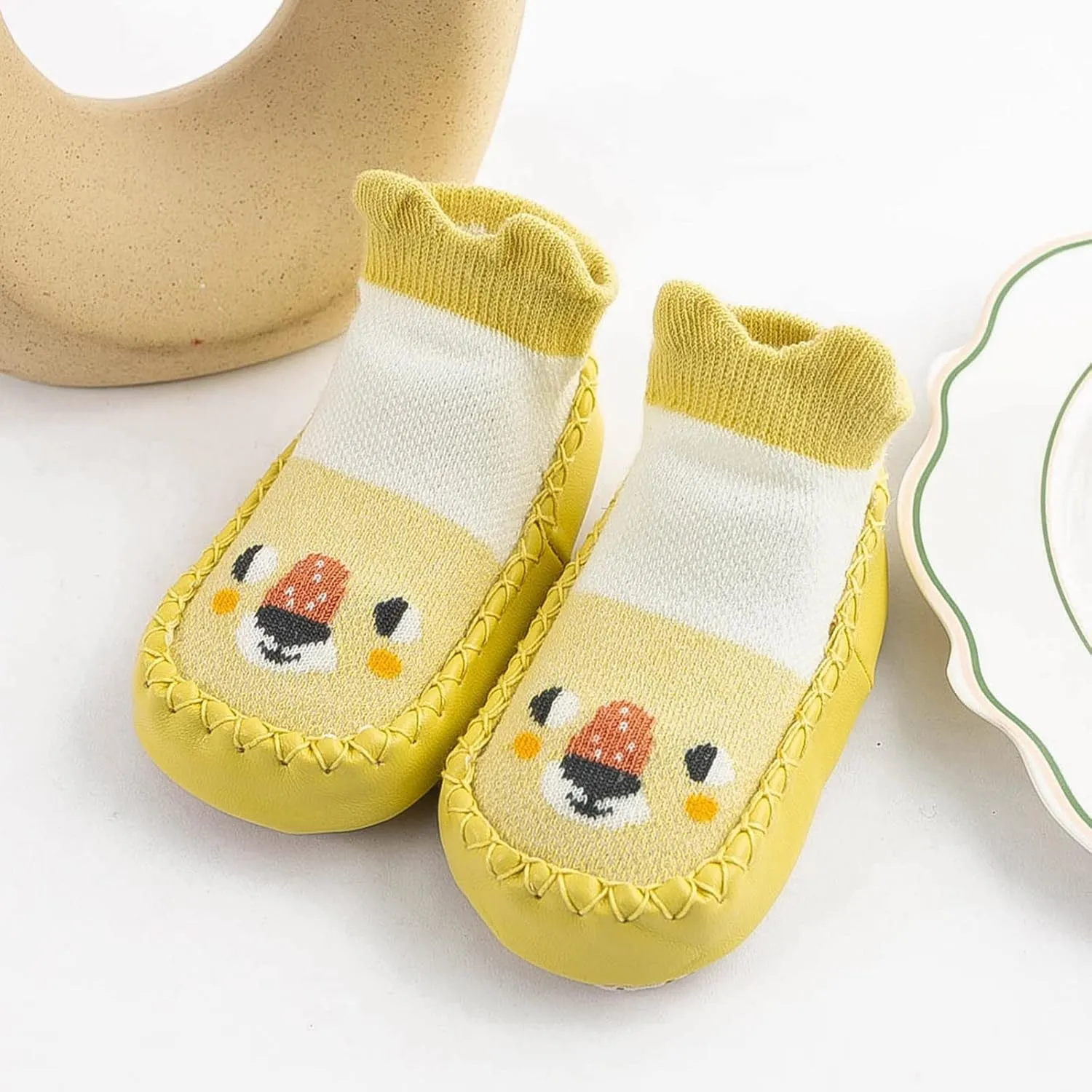 Baby Sock Shoes Toddler Cute Soft Rubber Sole Slipper Knit Printing Non Slip Floor Slippers Infant Soft Sole Sneakers