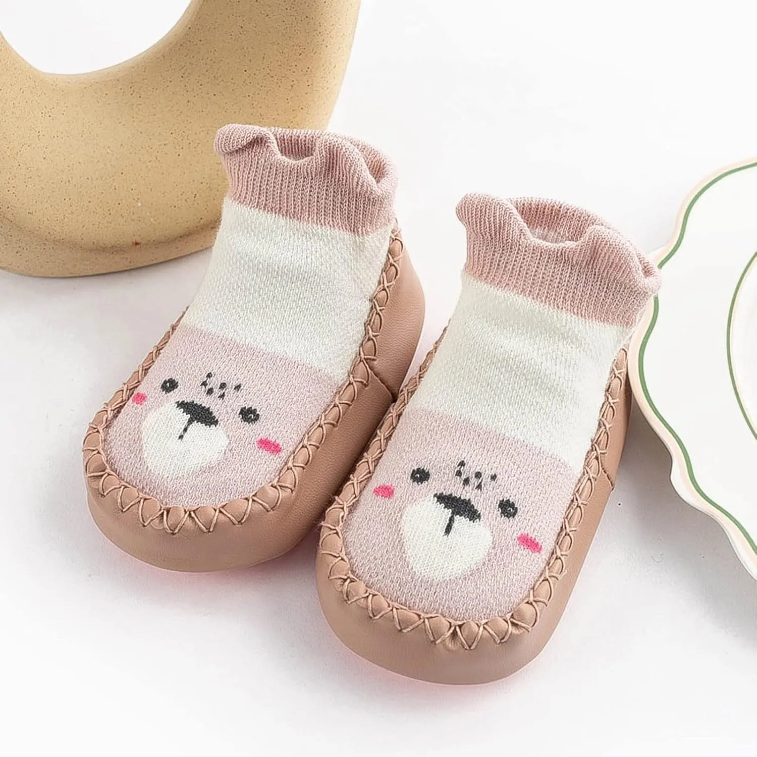 Baby Sock Shoes Toddler Cute Soft Rubber Sole Slipper Knit Printing Non Slip Floor Slippers Infant Soft Sole Sneakers
