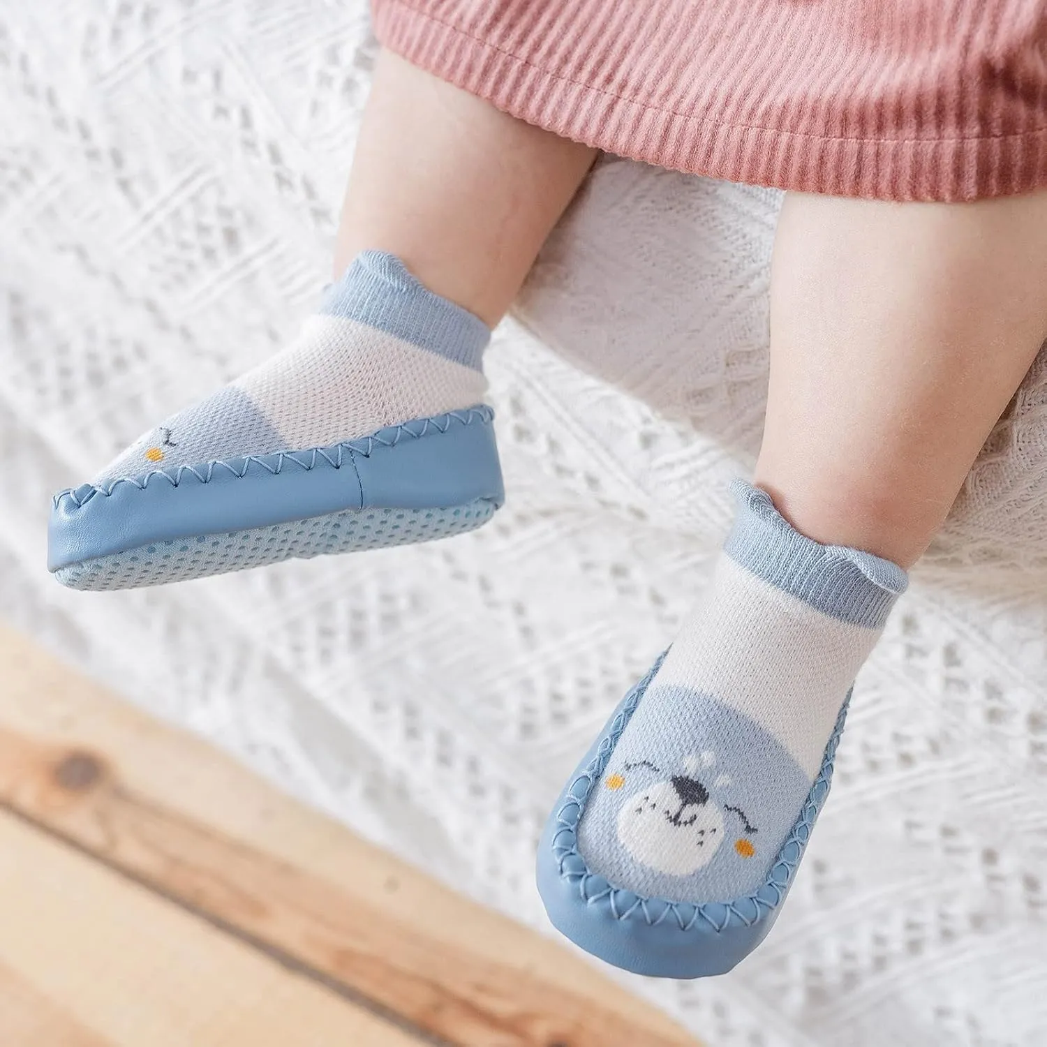 Baby Sock Shoes Toddler Cute Soft Rubber Sole Slipper Knit Printing Non Slip Floor Slippers Infant Soft Sole Sneakers