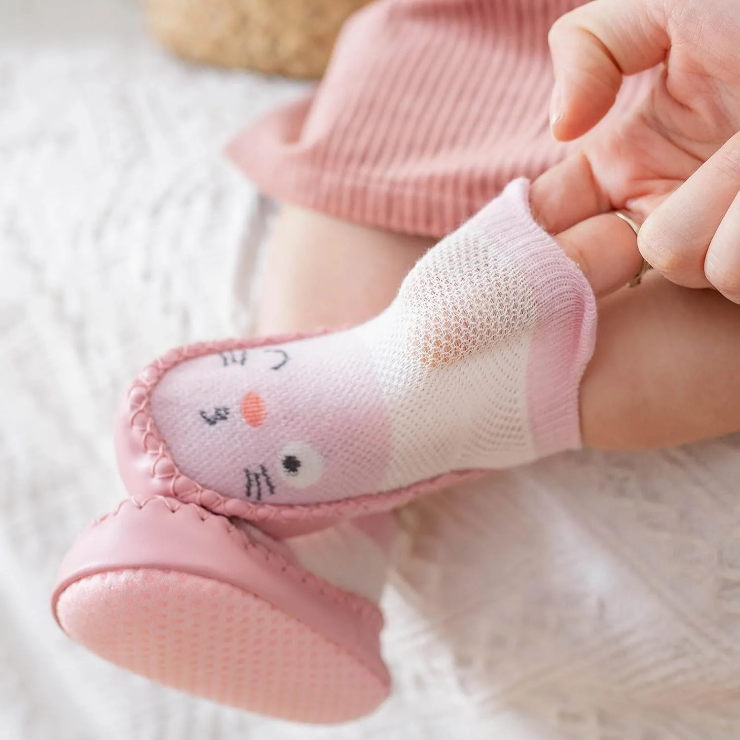 Baby Sock Shoes Toddler Cute Soft Rubber Sole Slipper Knit Printing Non Slip Floor Slippers Infant Soft Sole Sneakers
