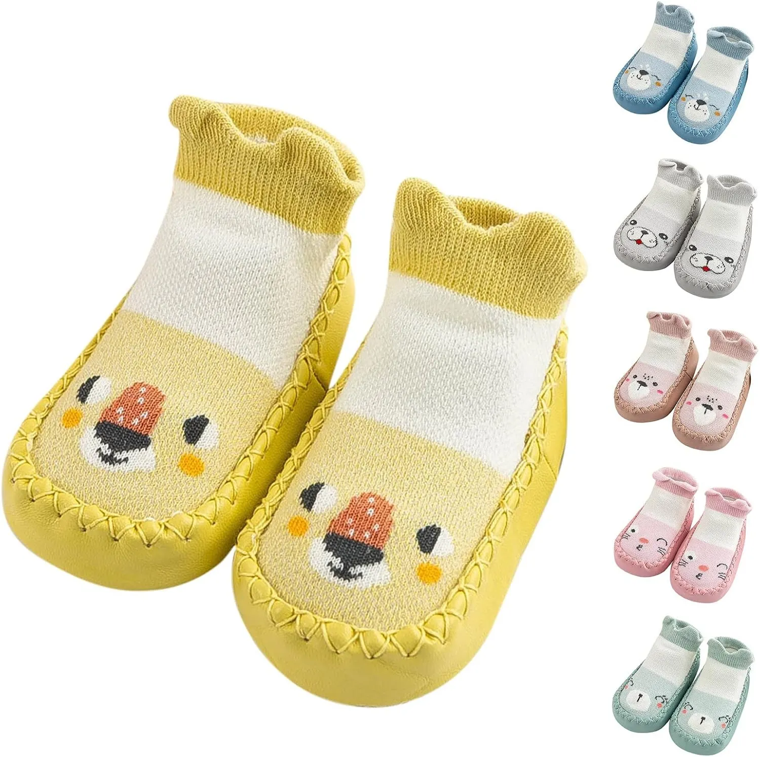 Baby Sock Shoes Toddler Cute Soft Rubber Sole Slipper Knit Printing Non Slip Floor Slippers Infant Soft Sole Sneakers