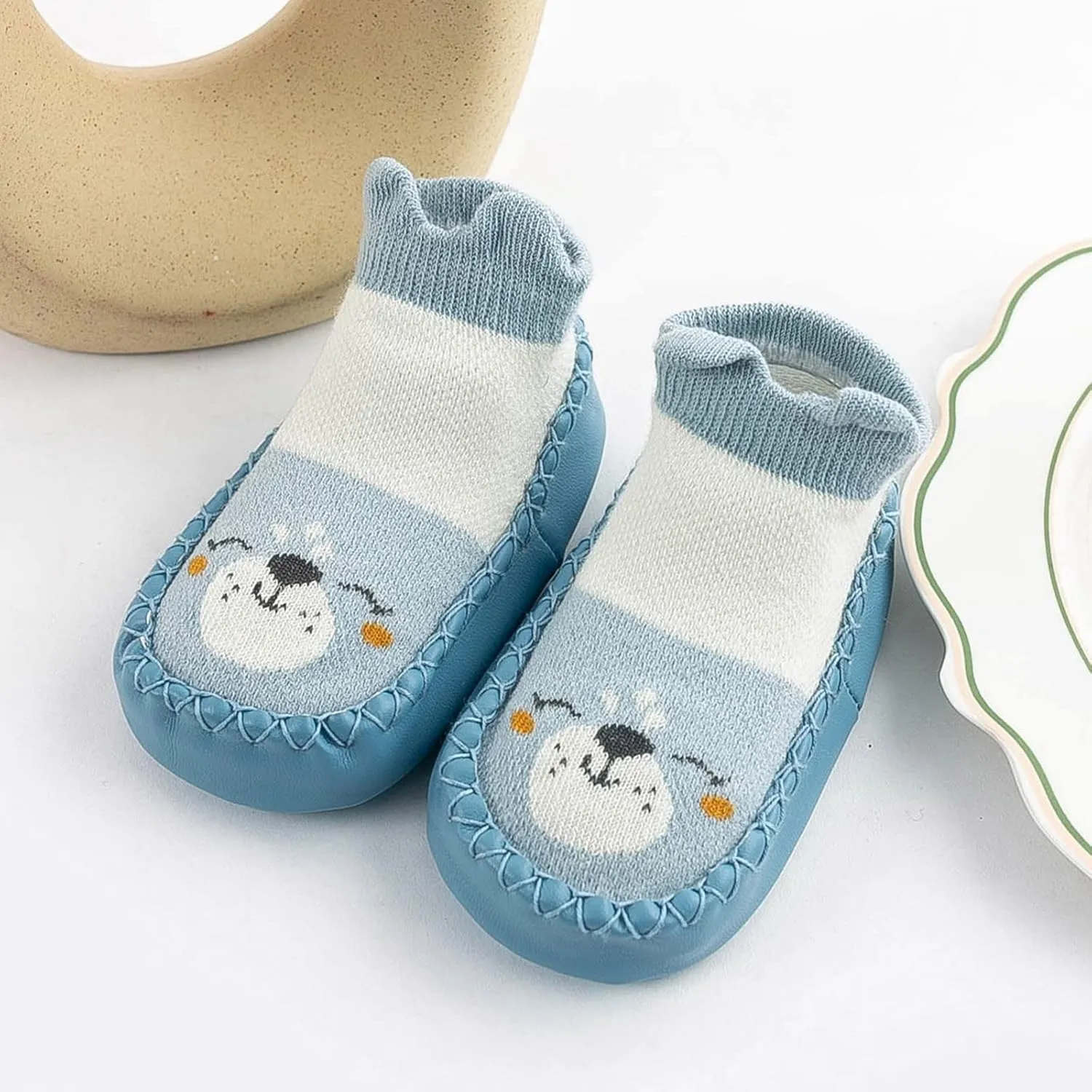 Baby Sock Shoes Toddler Cute Soft Rubber Sole Slipper Knit Printing Non Slip Floor Slippers Infant Soft Sole Sneakers