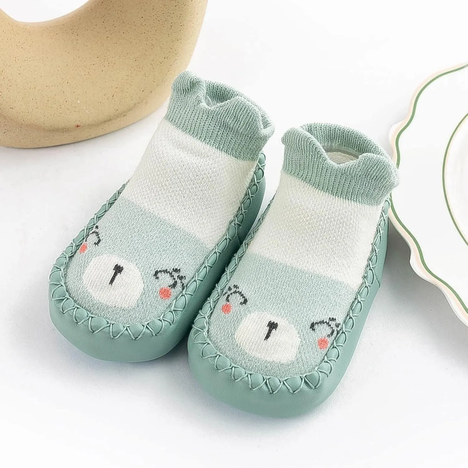 Baby Sock Shoes Toddler Cute Soft Rubber Sole Slipper Knit Printing Non Slip Floor Slippers Infant Soft Sole Sneakers