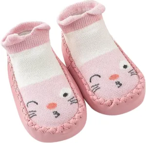 Baby Sock Shoes Toddler Cute Soft Rubber Sole Slipper Knit Printing Non Slip Floor Slippers Infant Soft Sole Sneakers