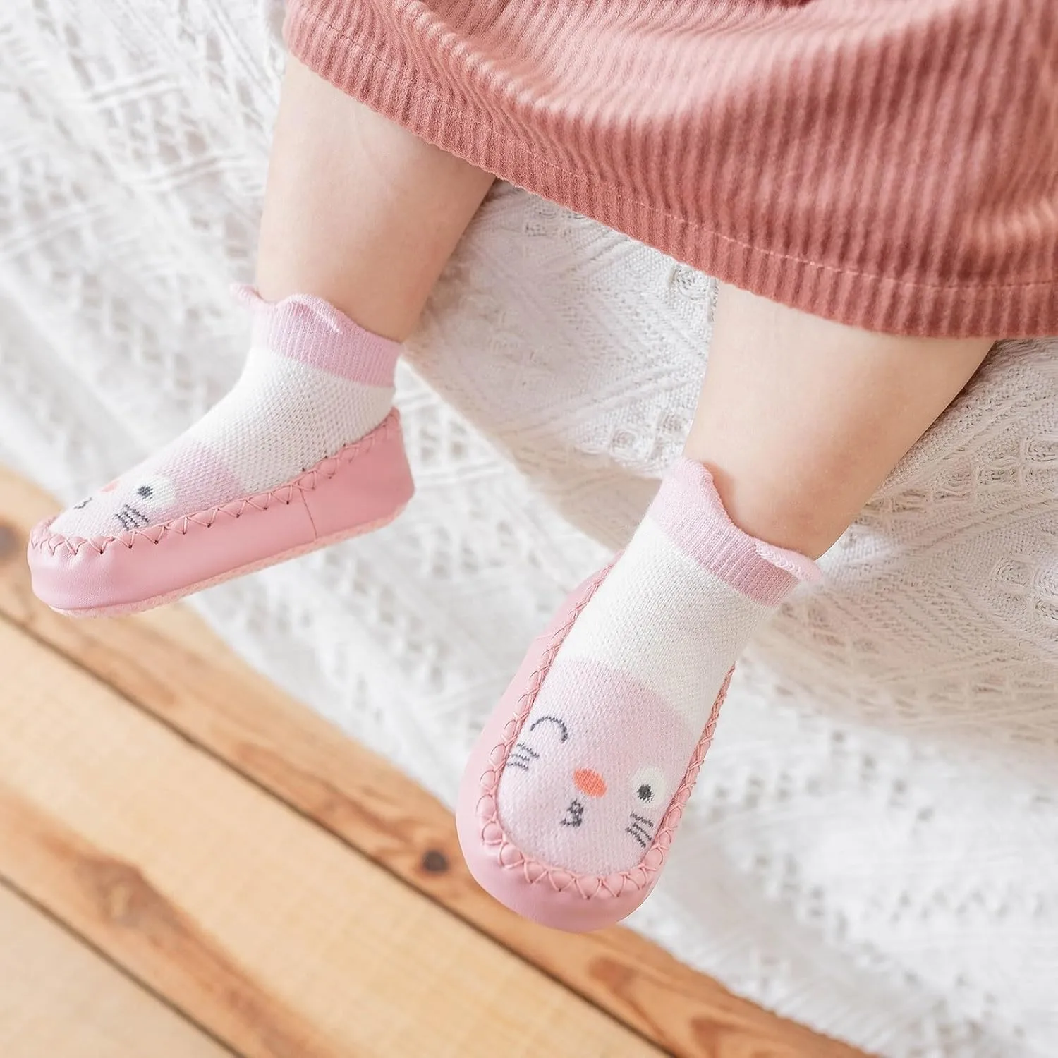 Baby Sock Shoes Toddler Cute Soft Rubber Sole Slipper Knit Printing Non Slip Floor Slippers Infant Soft Sole Sneakers