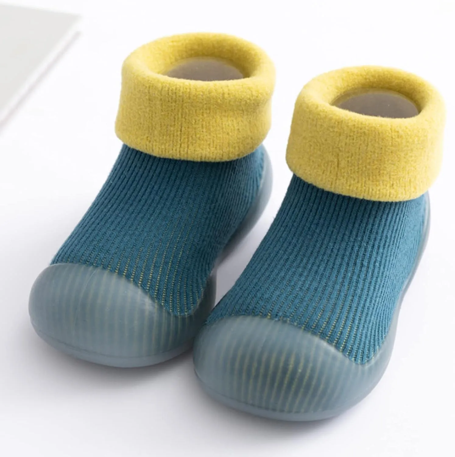 Baby Toddler First Walking Non-?Kid Shoes Boys Girls Soft Sole Breathable Knit Mesh Socks Shoes Slip on Slippers