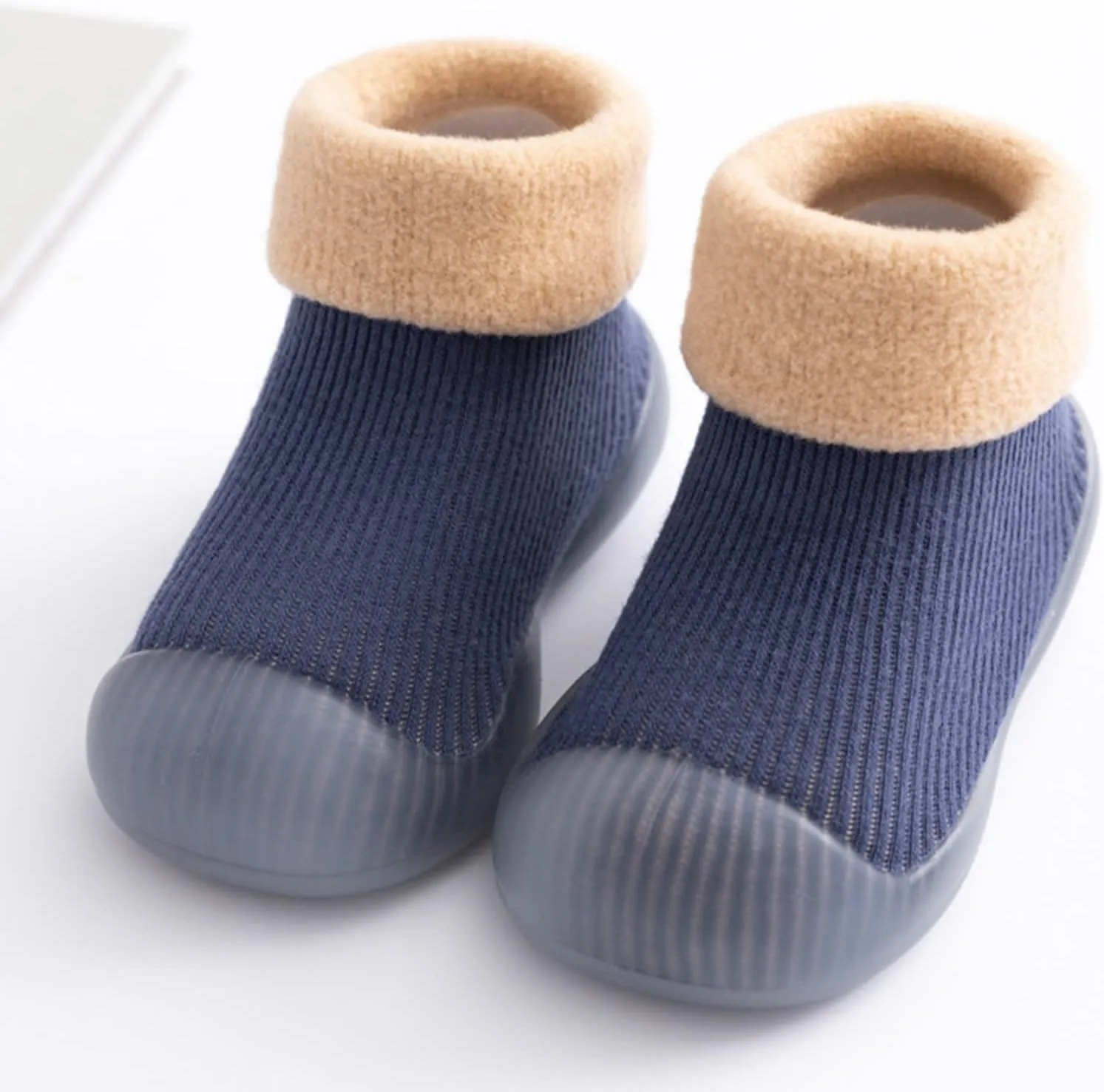 Baby Toddler First Walking Non-?Kid Shoes Boys Girls Soft Sole Breathable Knit Mesh Socks Shoes Slip on Slippers