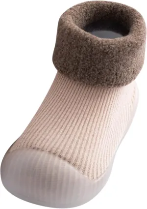 Baby Toddler First Walking Non-?Kid Shoes Boys Girls Soft Sole Breathable Knit Mesh Socks Shoes Slip on Slippers