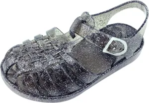 Baby Toddler Slip On Shoes Kids Boys Girls Cute Sandals Fruit Jelly Hollow Out Non-slip Soft Sole Beach Sandal Shoe L-461 Black 11.5