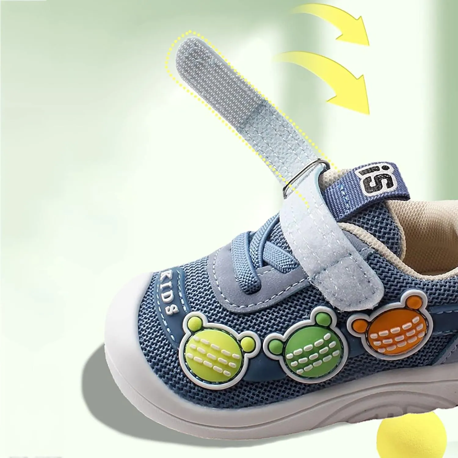 Baby Walking Shoes Boys Girls Cartoon Bear Mesh Breathable Sneakers Non Slip Wide Sport Shoes Outdoor Tennis