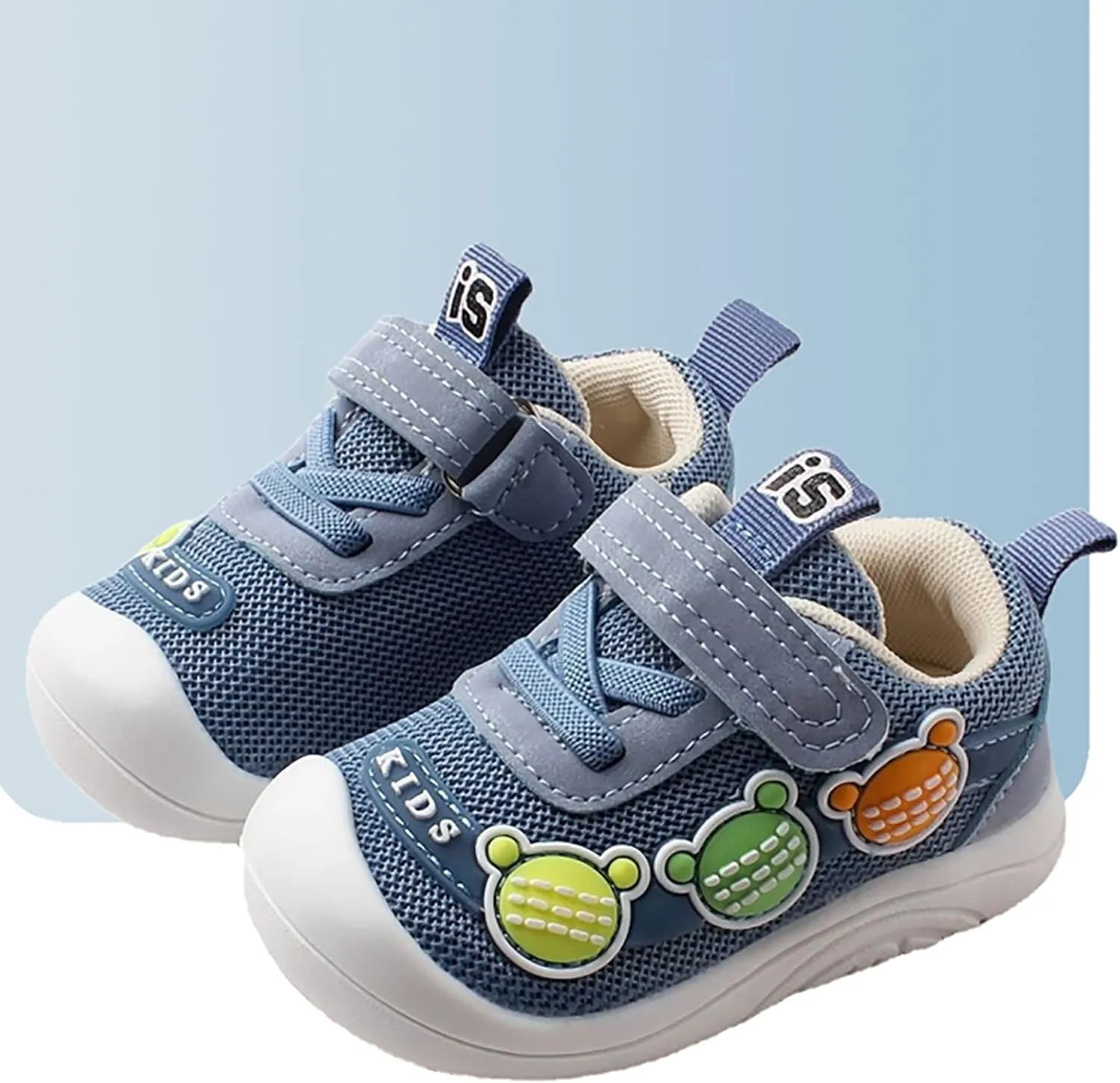Baby Walking Shoes Boys Girls Cartoon Bear Mesh Breathable Sneakers Non Slip Wide Sport Shoes Outdoor Tennis