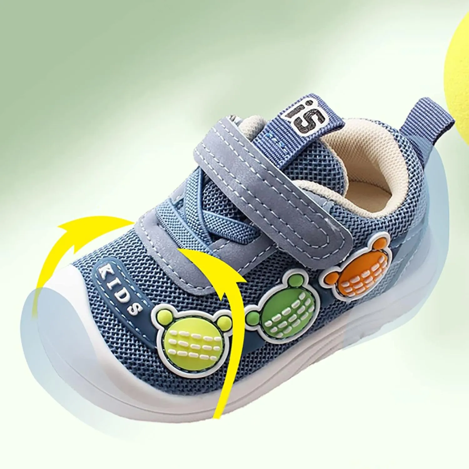Baby Walking Shoes Boys Girls Cartoon Bear Mesh Breathable Sneakers Non Slip Wide Sport Shoes Outdoor Tennis