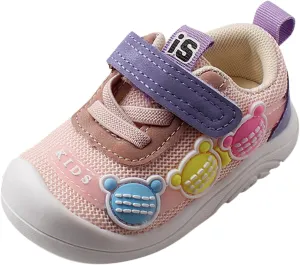 Baby Walking Shoes Boys Girls Cartoon Bear Mesh Breathable Sneakers Non Slip Wide Sport Shoes Outdoor Tennis