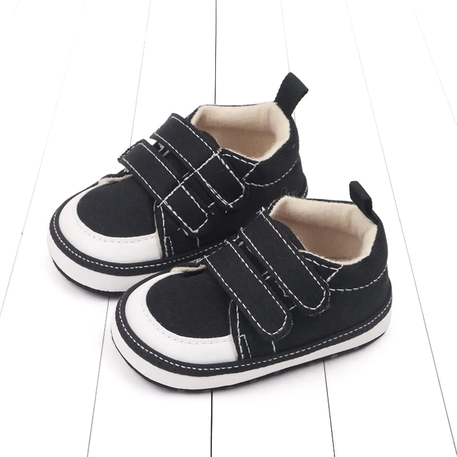 Baby Walking Shoes Girl Boy Soft Sole Breathable Cotton Canvas Shoes Lightweight Non-Slip Tennis Wide Sneakers