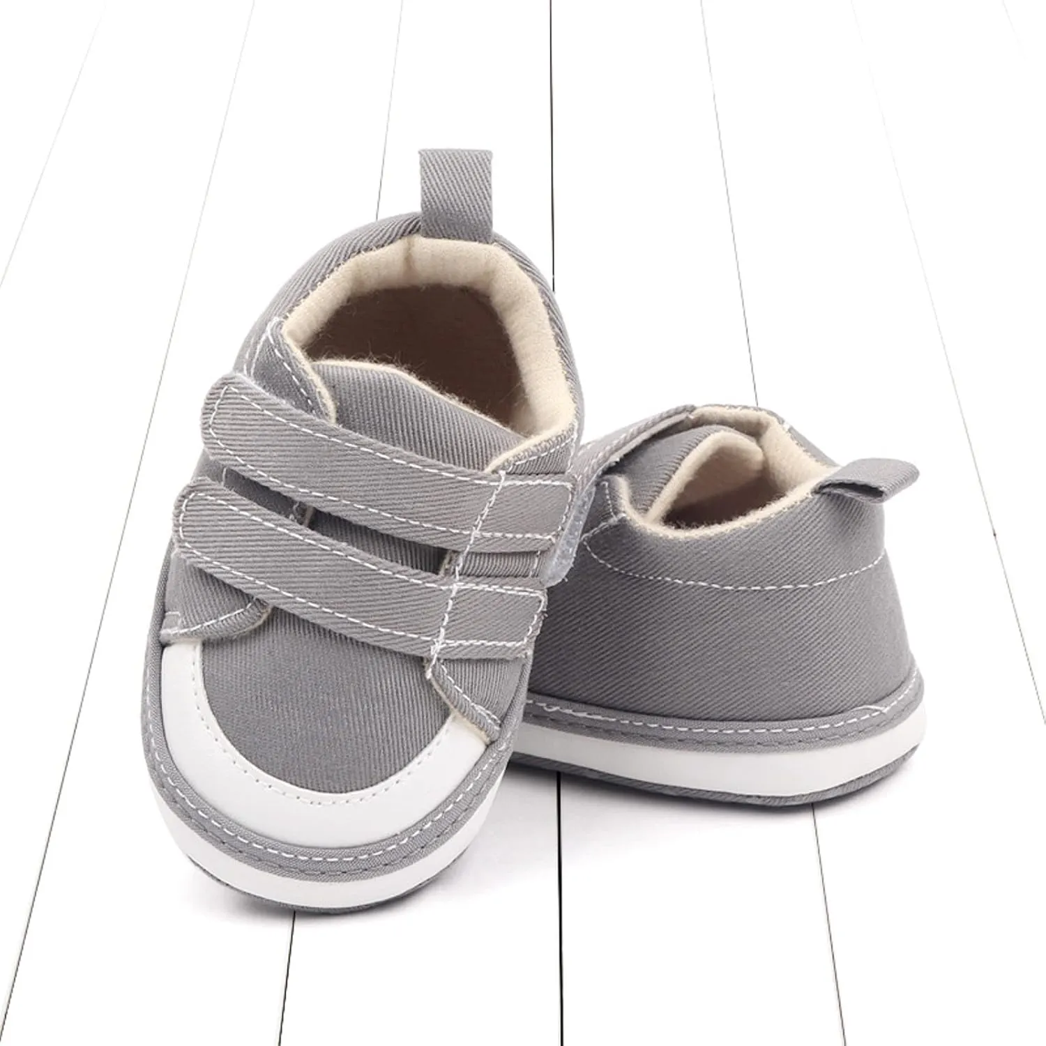 Baby Walking Shoes Girl Boy Soft Sole Breathable Cotton Canvas Shoes Lightweight Non-Slip Tennis Wide Sneakers