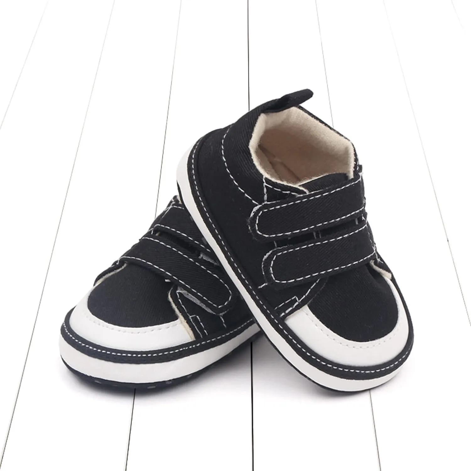 Baby Walking Shoes Girl Boy Soft Sole Breathable Cotton Canvas Shoes Lightweight Non-Slip Tennis Wide Sneakers