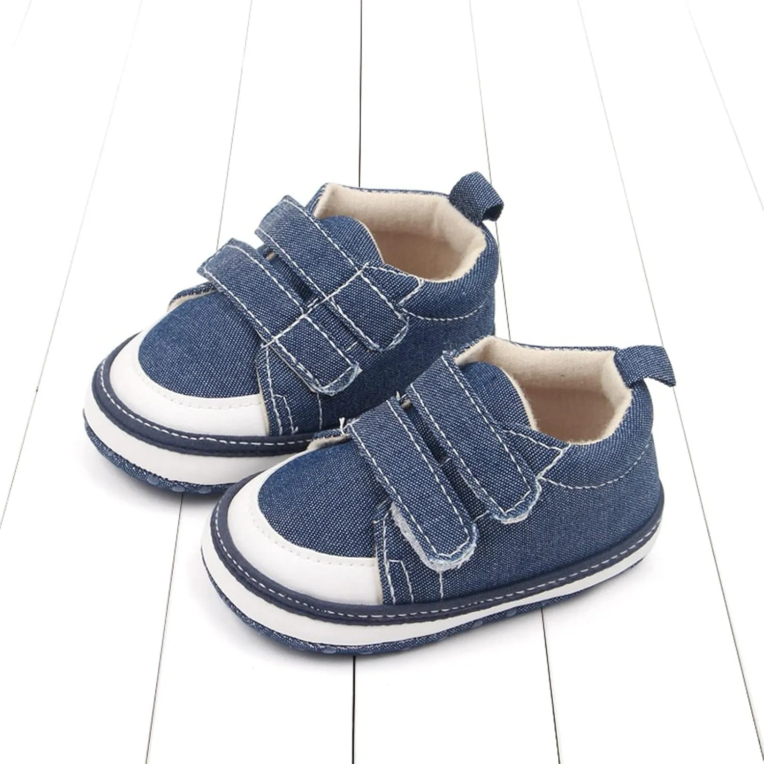 Baby Walking Shoes Girl Boy Soft Sole Breathable Cotton Canvas Shoes Lightweight Non-Slip Tennis Wide Sneakers