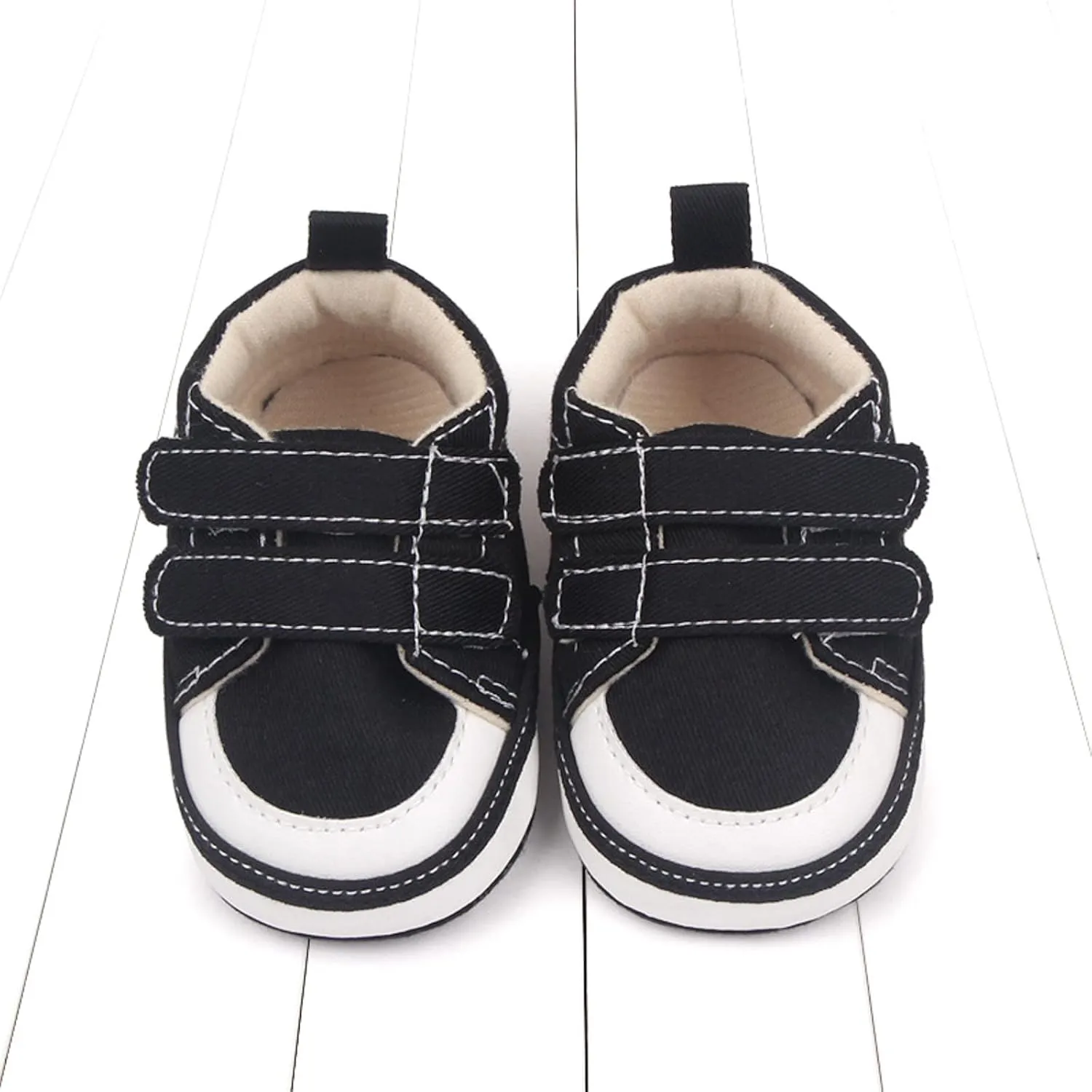 Baby Walking Shoes Girl Boy Soft Sole Breathable Cotton Canvas Shoes Lightweight Non-Slip Tennis Wide Sneakers
