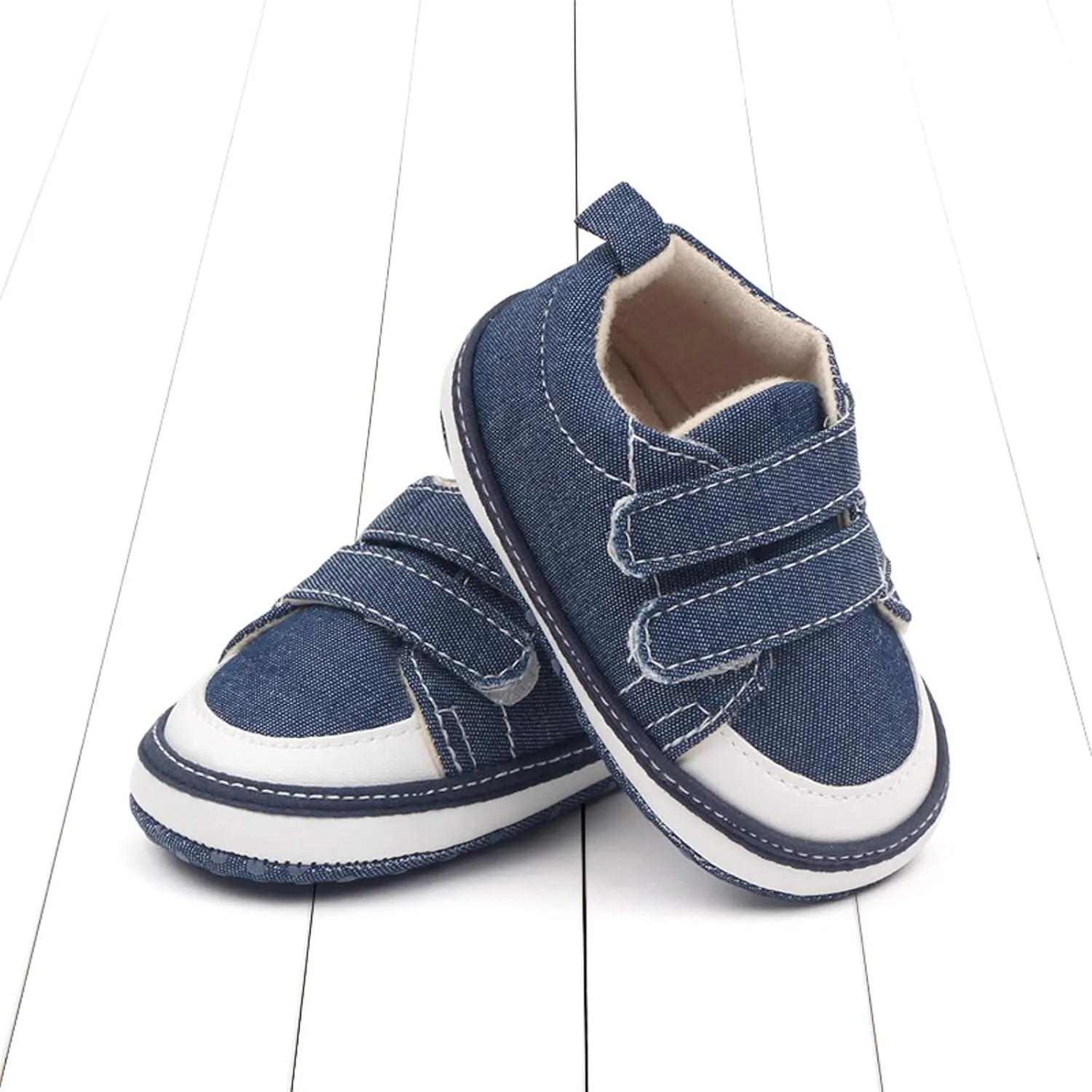 Baby Walking Shoes Girl Boy Soft Sole Breathable Cotton Canvas Shoes Lightweight Non-Slip Tennis Wide Sneakers