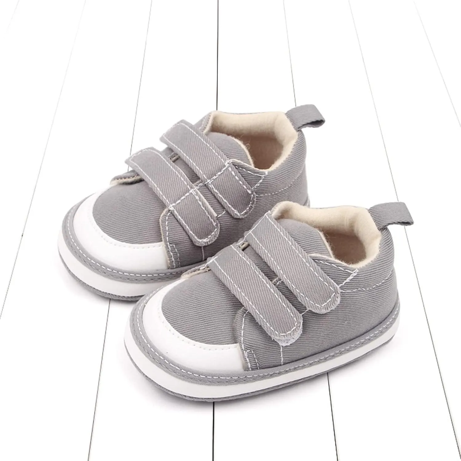 Baby Walking Shoes Girl Boy Soft Sole Breathable Cotton Canvas Shoes Lightweight Non-Slip Tennis Wide Sneakers