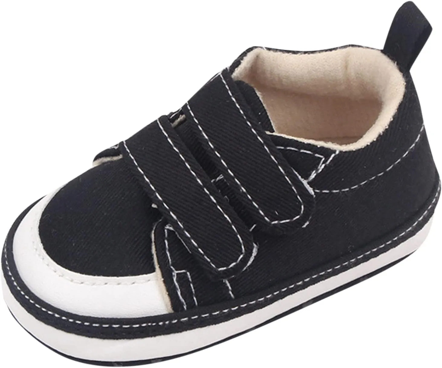 Baby Walking Shoes Girl Boy Soft Sole Breathable Cotton Canvas Shoes Lightweight Non-Slip Tennis Wide Sneakers