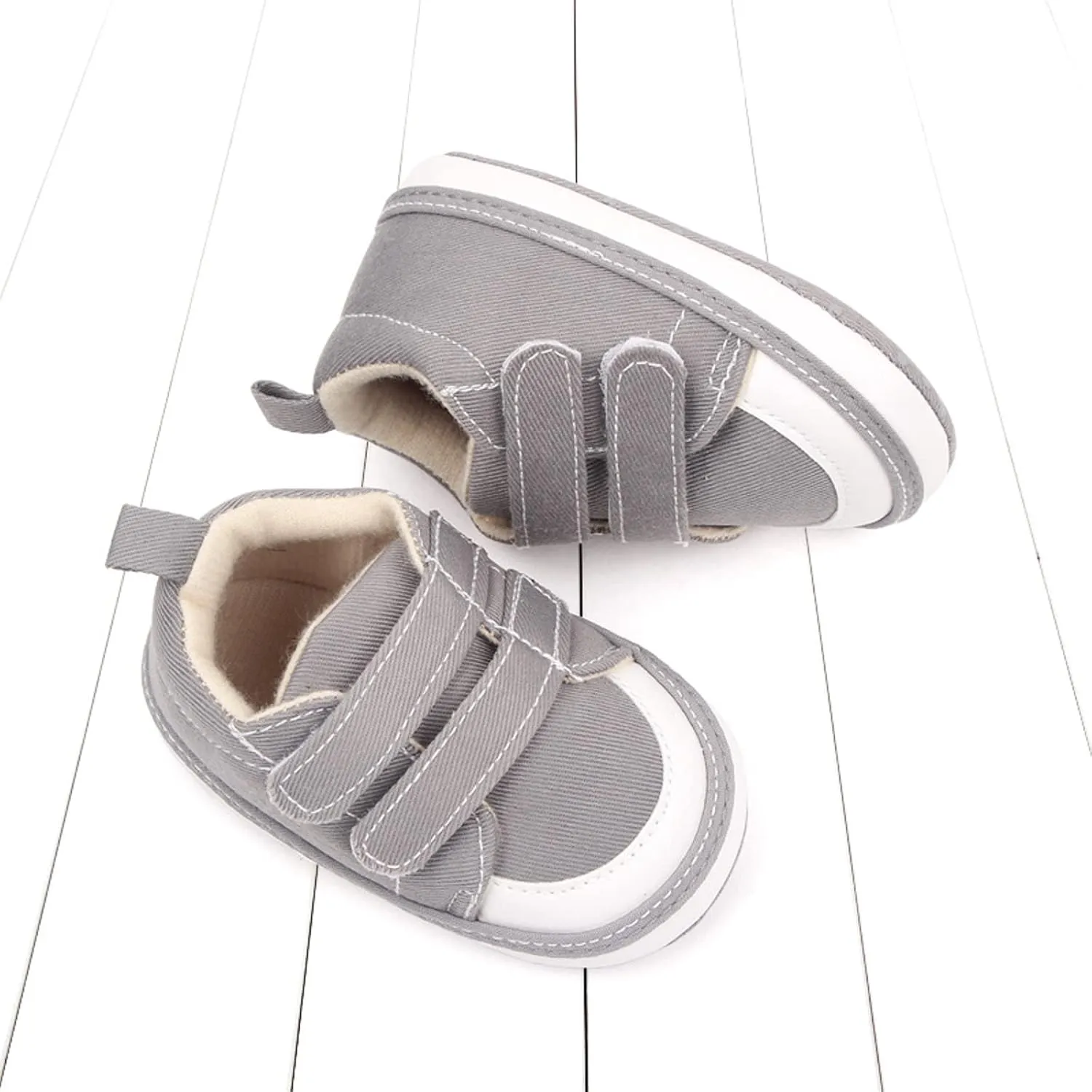 Baby Walking Shoes Girl Boy Soft Sole Breathable Cotton Canvas Shoes Lightweight Non-Slip Tennis Wide Sneakers