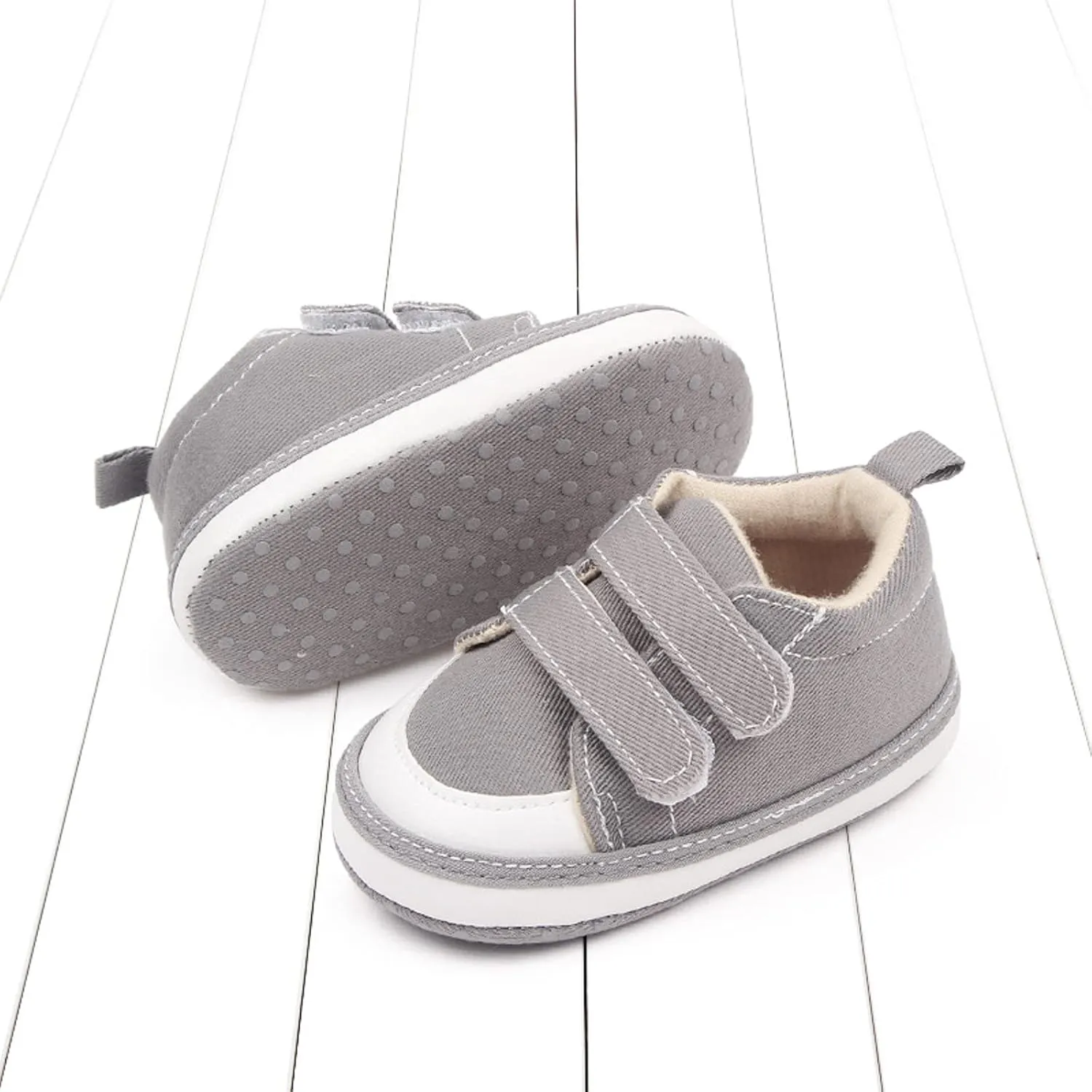 Baby Walking Shoes Girl Boy Soft Sole Breathable Cotton Canvas Shoes Lightweight Non-Slip Tennis Wide Sneakers