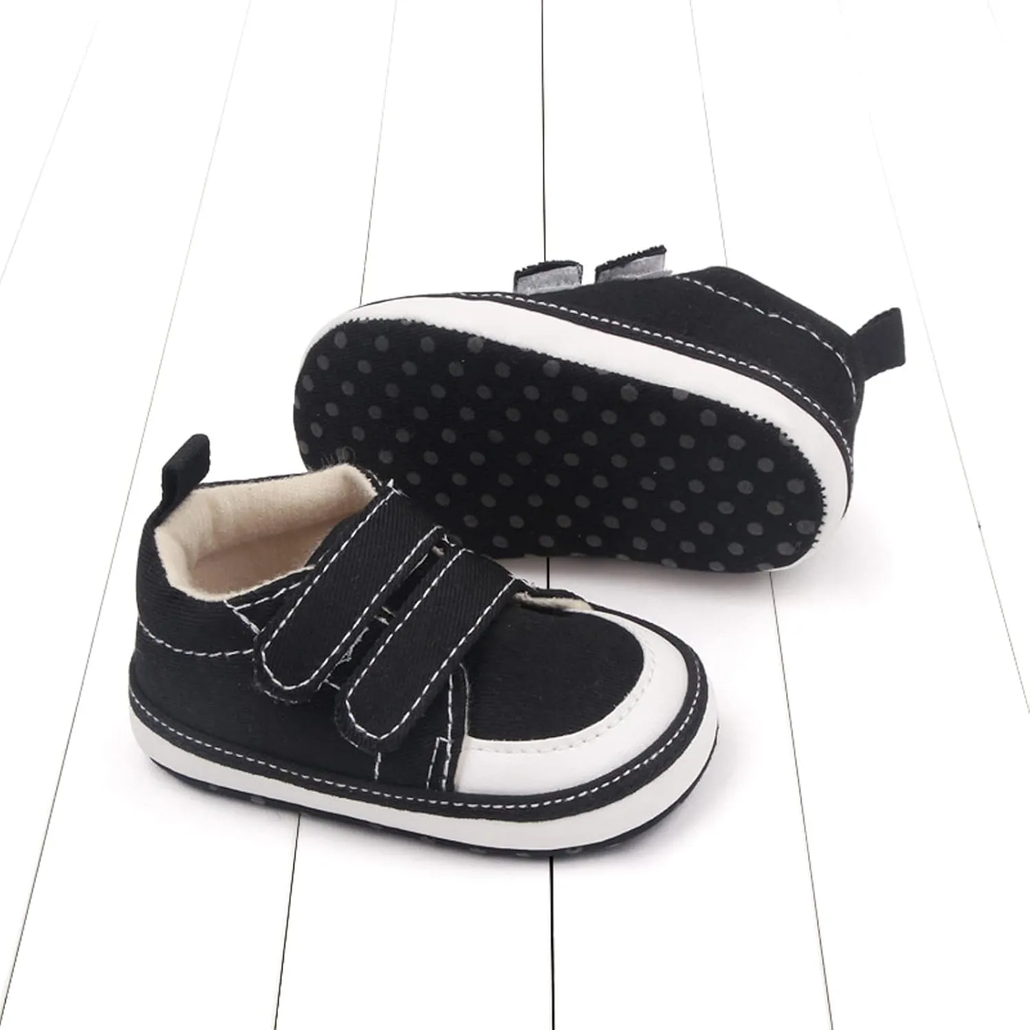 Baby Walking Shoes Girl Boy Soft Sole Breathable Cotton Canvas Shoes Lightweight Non-Slip Tennis Wide Sneakers