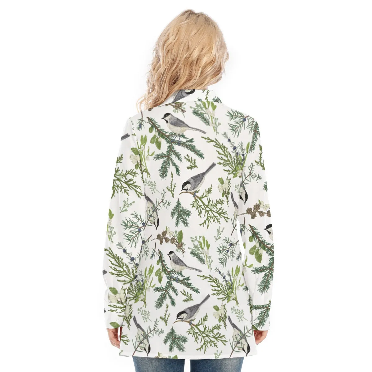 Bohemian Bird of Prey Print Women's Long Sleeve Shirt