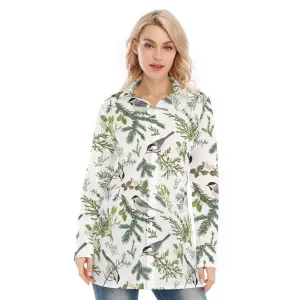 Bohemian Bird of Prey Print Women's Long Sleeve Shirt