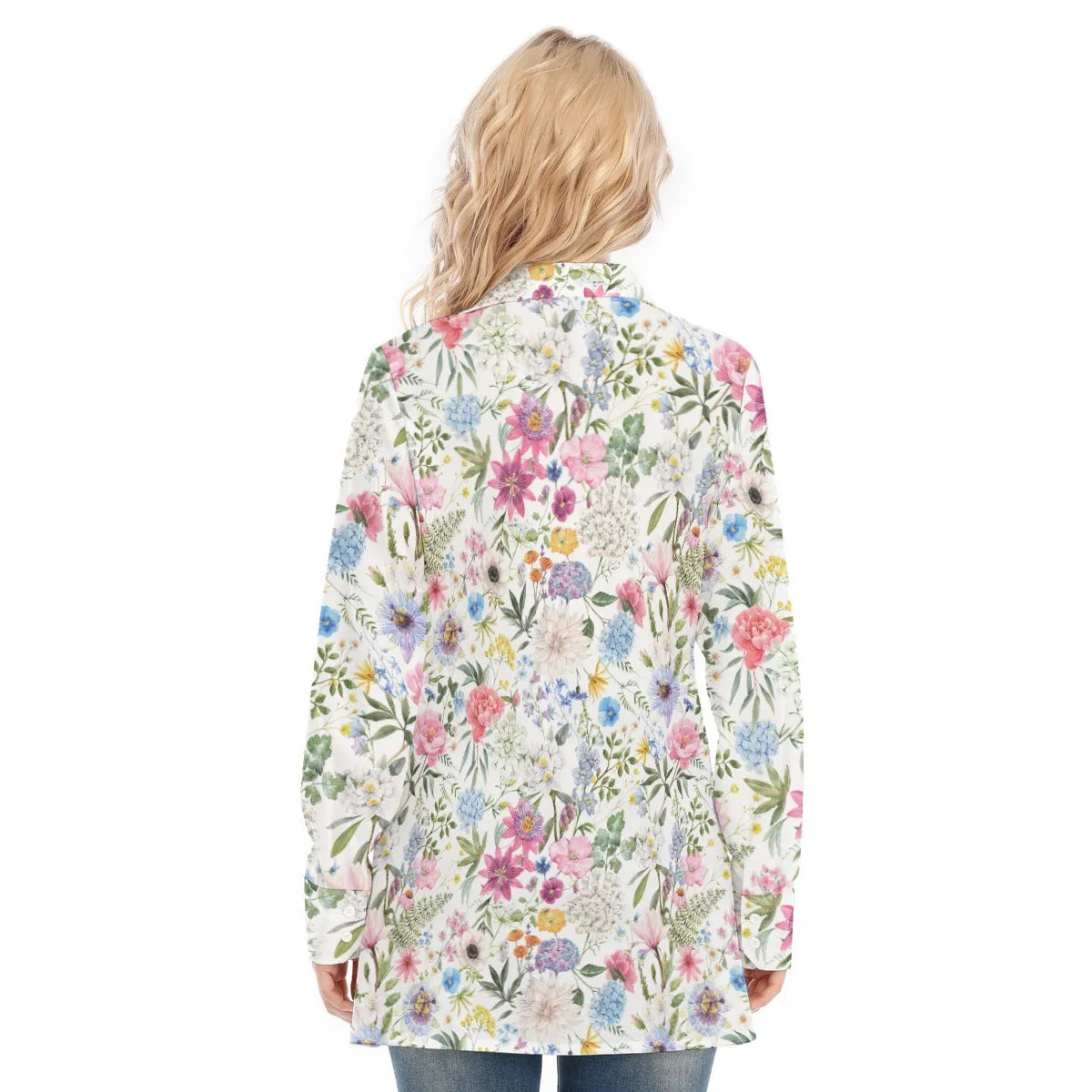 Bohemian Exotic Floral Women's Long Sleeve Shirt