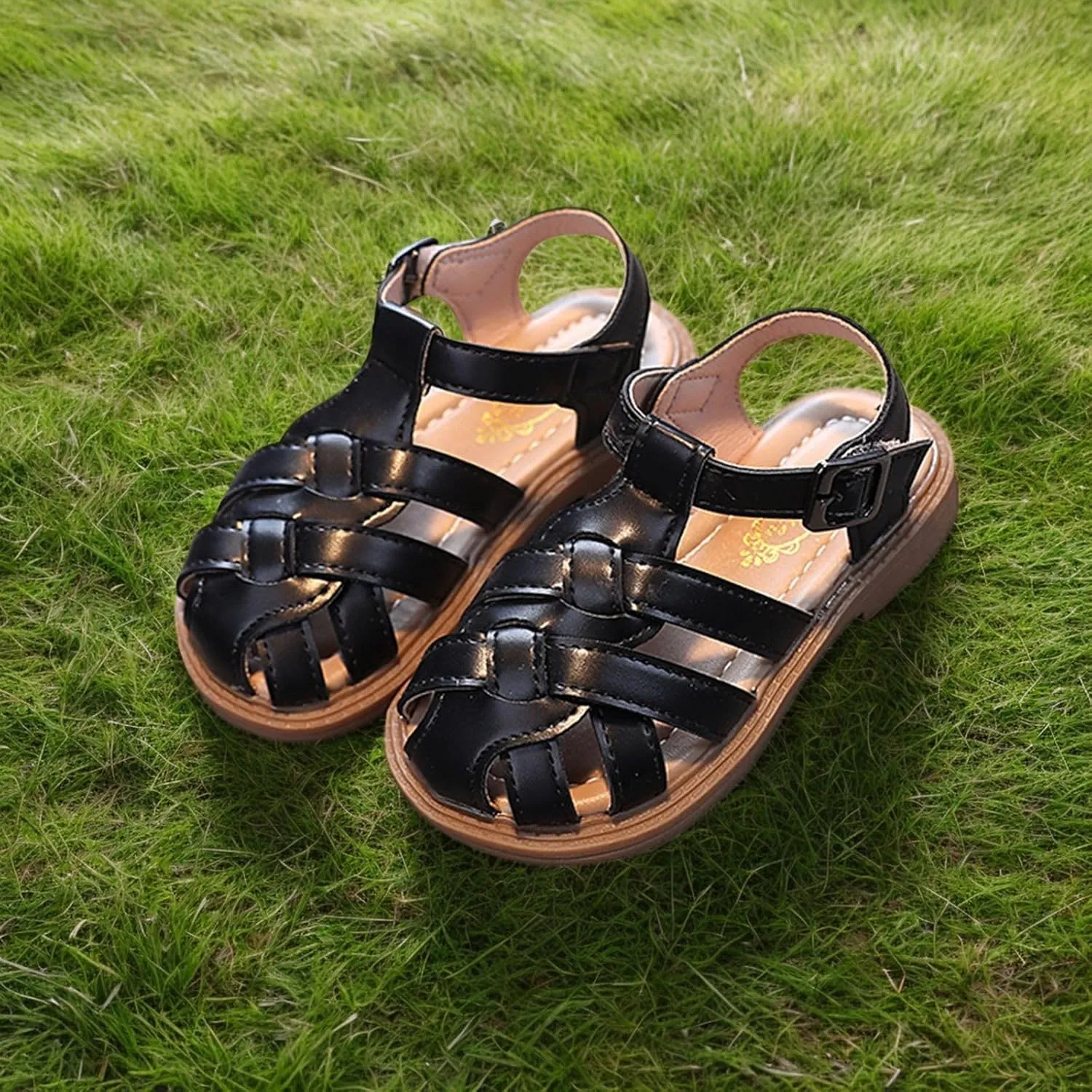Breathable Infant Sandals with Ankle Strap Lightweight Walking Shoes for Summer Outdoor, Anti-Slip Sole Newborn to Toddler