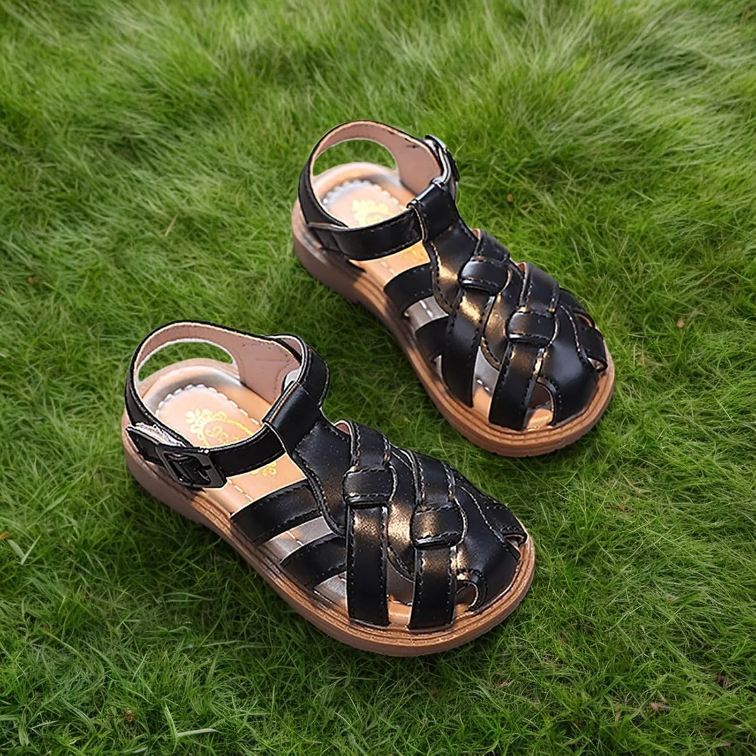Breathable Infant Sandals with Ankle Strap Lightweight Walking Shoes for Summer Outdoor, Anti-Slip Sole Newborn to Toddler