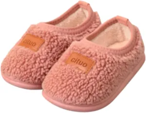 Childrens Girl Cotton Shoes Solid Color Fashion Soft Sole Winter Warm Indoor Non Slip Cotton Shoes