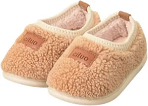 Childrens Girl Cotton Shoes Solid Color Fashion Soft Sole Winter Warm Indoor Non Slip Cotton Shoes