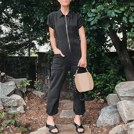 Cropped Utility Jumpsuit Outfit - Experience Comfort With Fashion