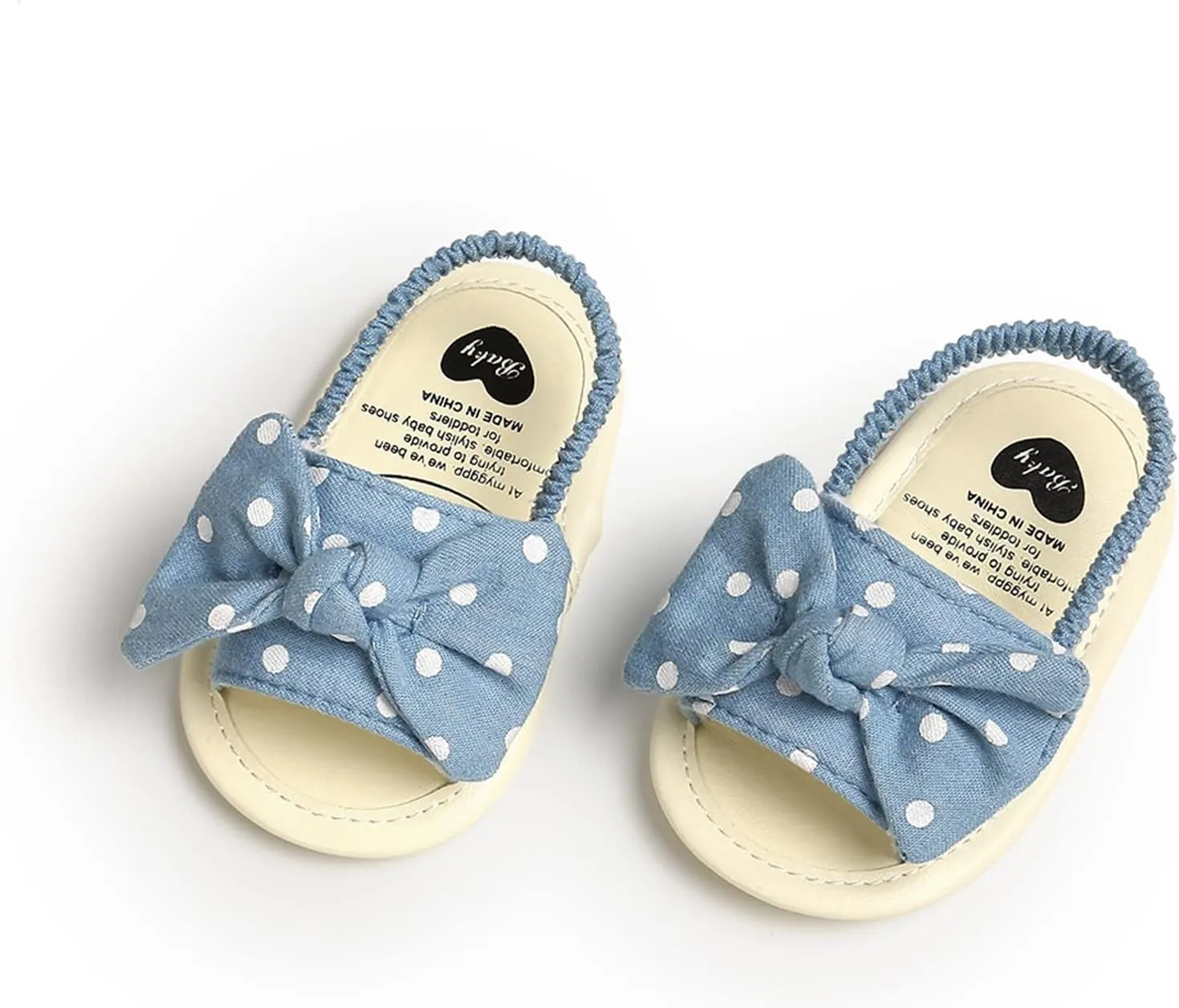 EnJoCho Baby Girls Dot Stripe Summer Sandals Soft Sole Bowknots Flats Toddler First Walkers Crib Shoes Prewalker Sandals