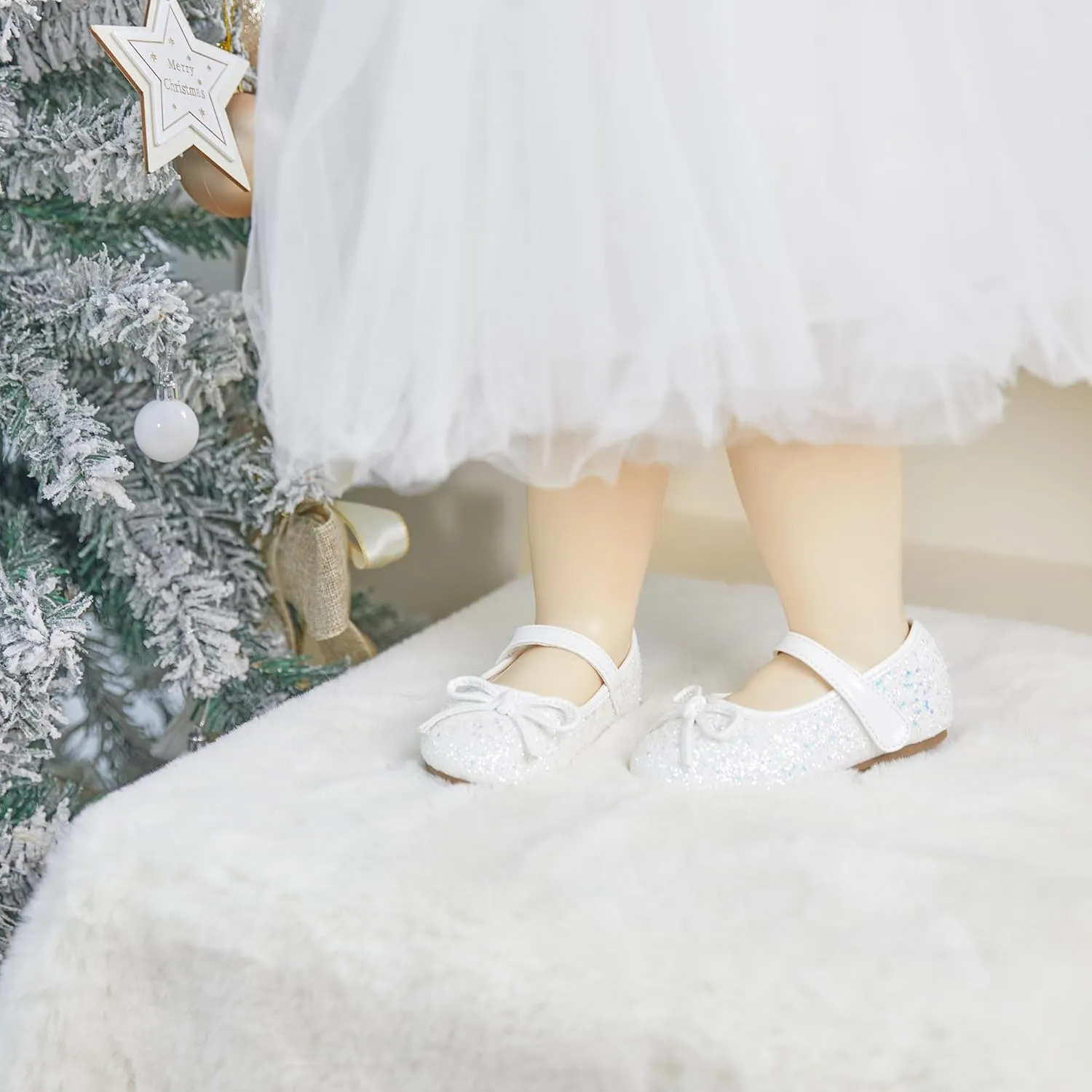 Felix & Flora Toddler Flower Girl Dress Shoes - Girl Ballet Flats Party School Shoes Wedding