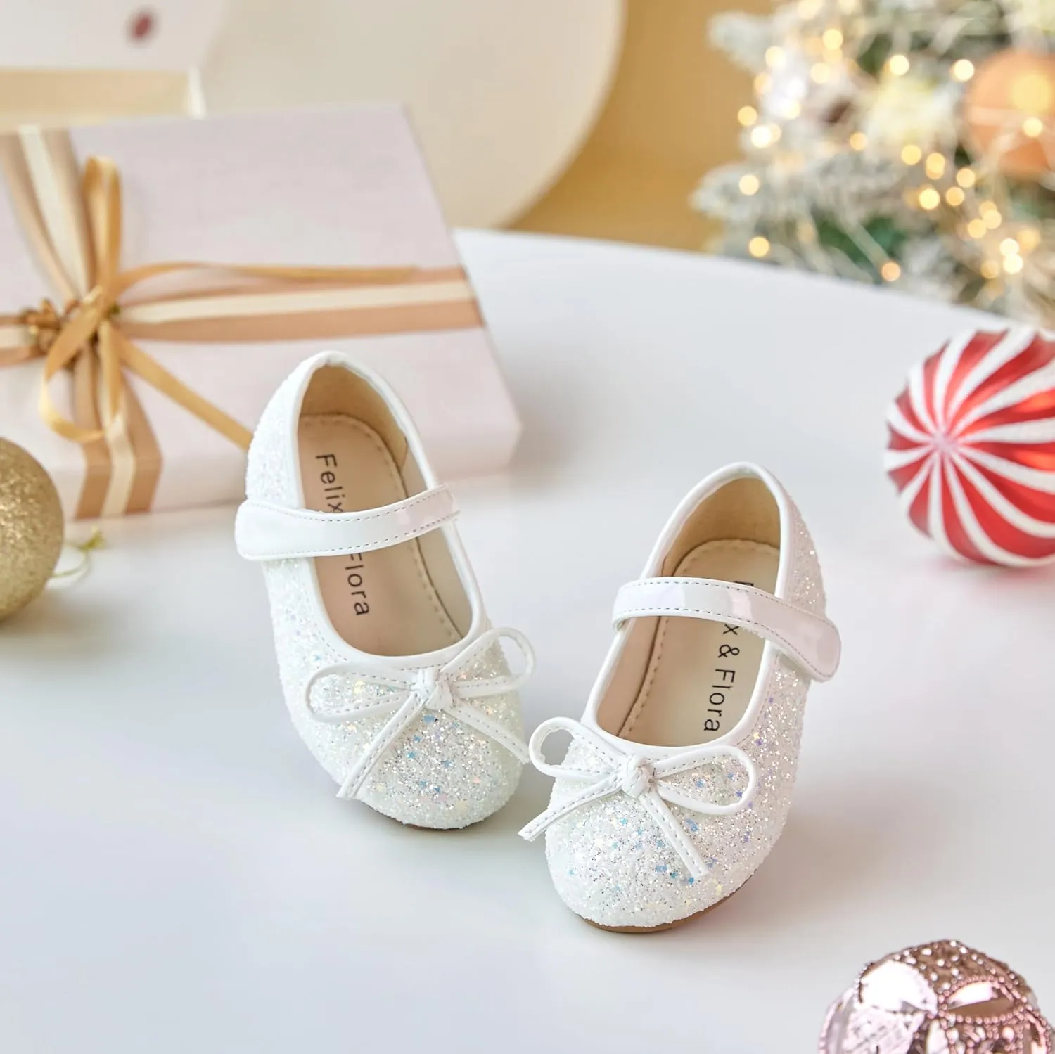 Felix & Flora Toddler Flower Girl Dress Shoes - Girl Ballet Flats Party School Shoes Wedding