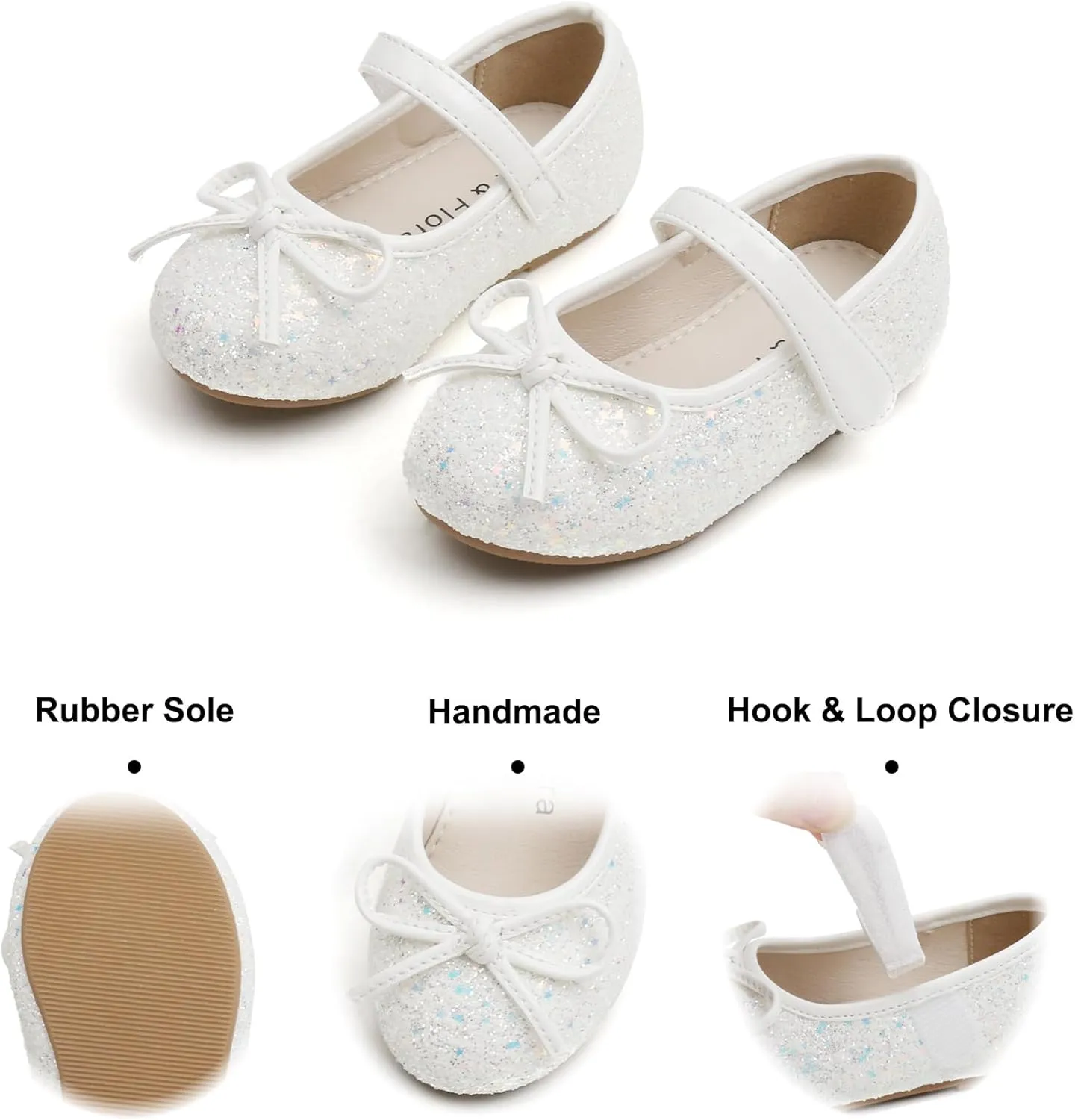 Felix & Flora Toddler Flower Girl Dress Shoes - Girl Ballet Flats Party School Shoes Wedding