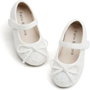 Felix & Flora Toddler Flower Girl Dress Shoes - Girl Ballet Flats Party School Shoes Wedding
