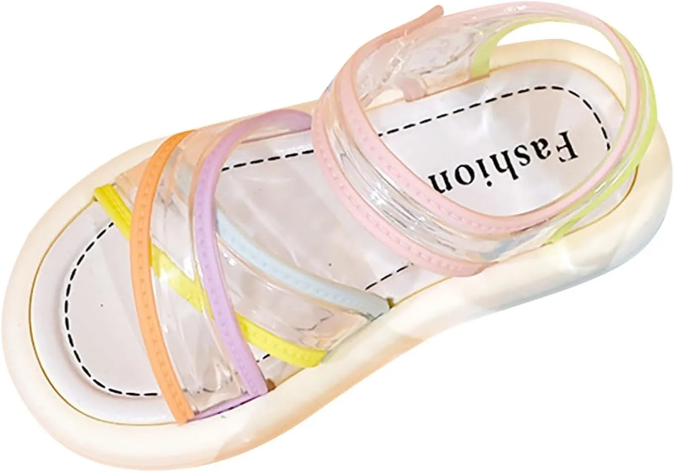 Girls Kids Foam Sole Sandals Jelly X-Strap Soft Outdoor Water Wide Shoes Baby Toddler Infant Summer Casual Non Slip