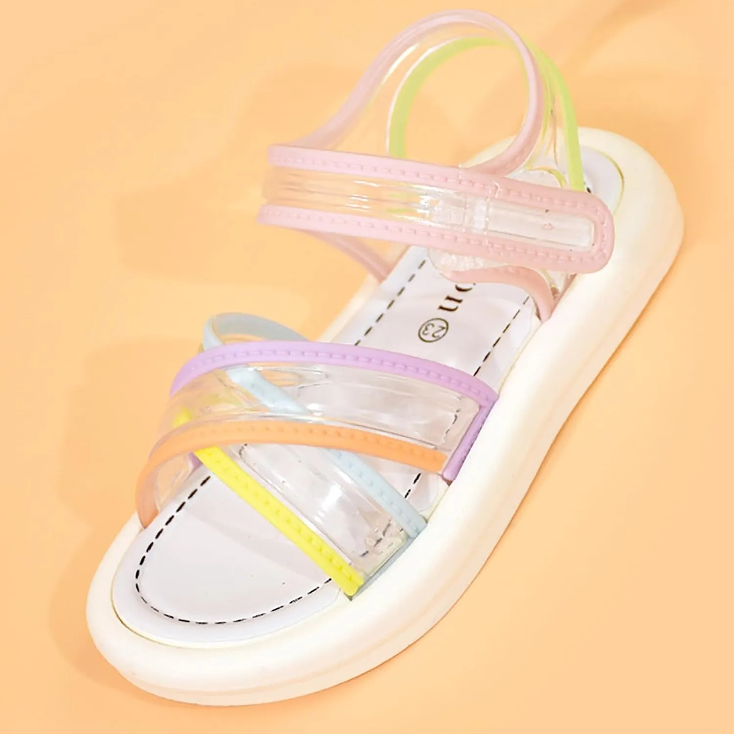 Girls Kids Foam Sole Sandals Jelly X-Strap Soft Outdoor Water Wide Shoes Baby Toddler Infant Summer Casual Non Slip