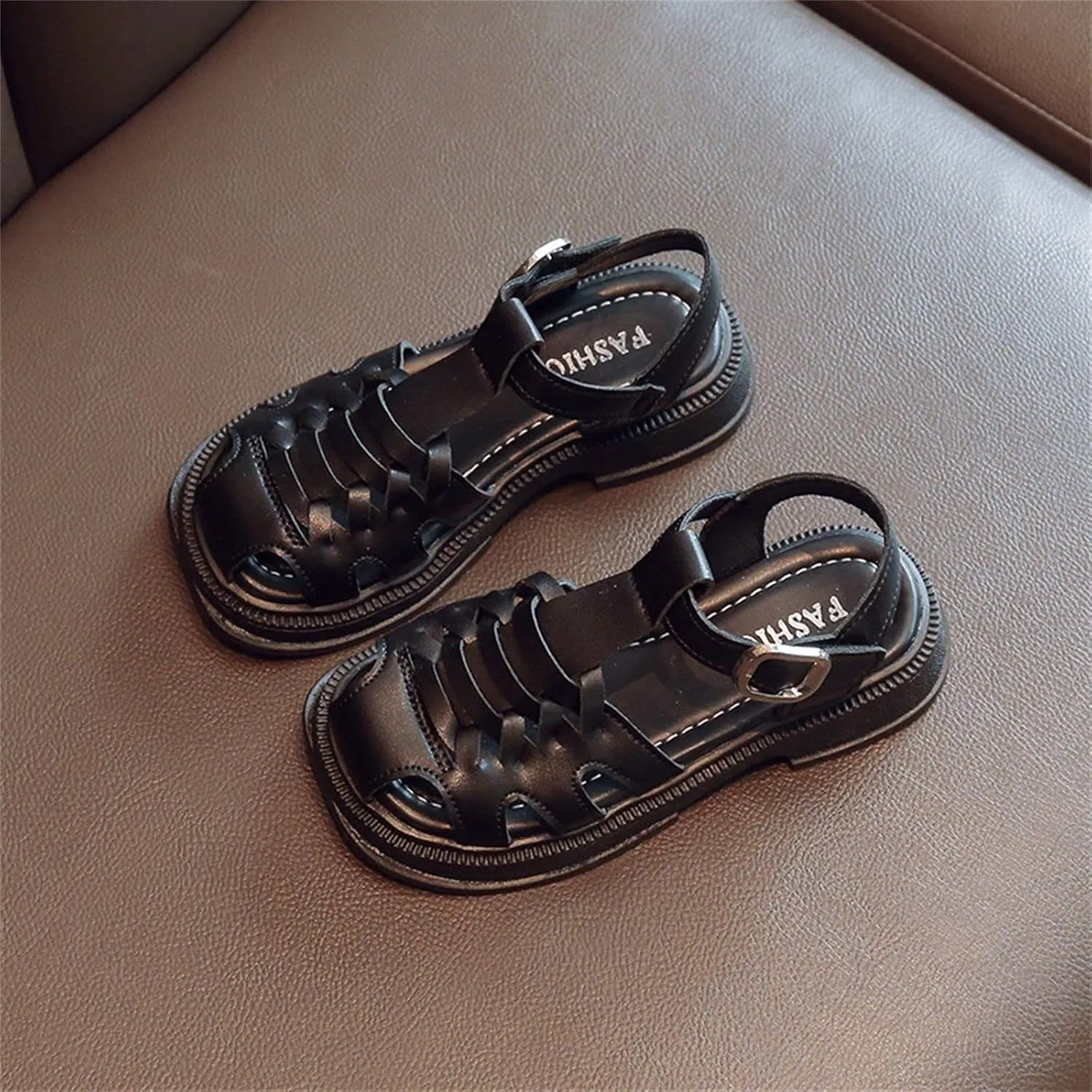 Girls Kids Wide Sandals Open Toe Slip On Strap Flat Shoes Baby Childrens Girl Rubber Soft Sole Fashion Dance Sneaker