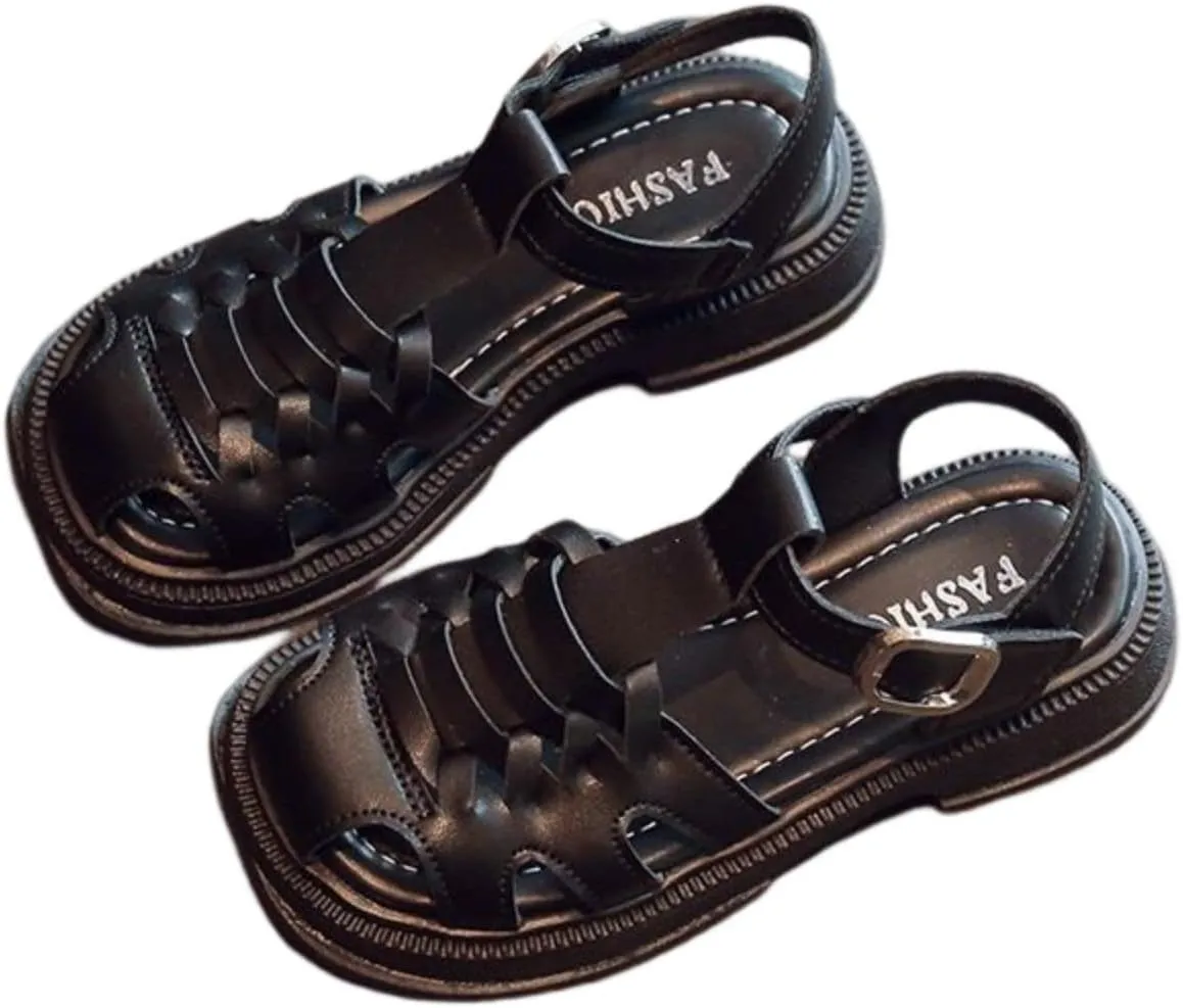 Girls Kids Wide Sandals Open Toe Slip On Strap Flat Shoes Baby Childrens Girl Rubber Soft Sole Fashion Dance Sneaker
