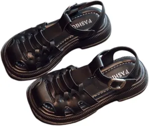 Girls Kids Wide Sandals Open Toe Slip On Strap Flat Shoes Baby Childrens Girl Rubber Soft Sole Fashion Dance Sneaker