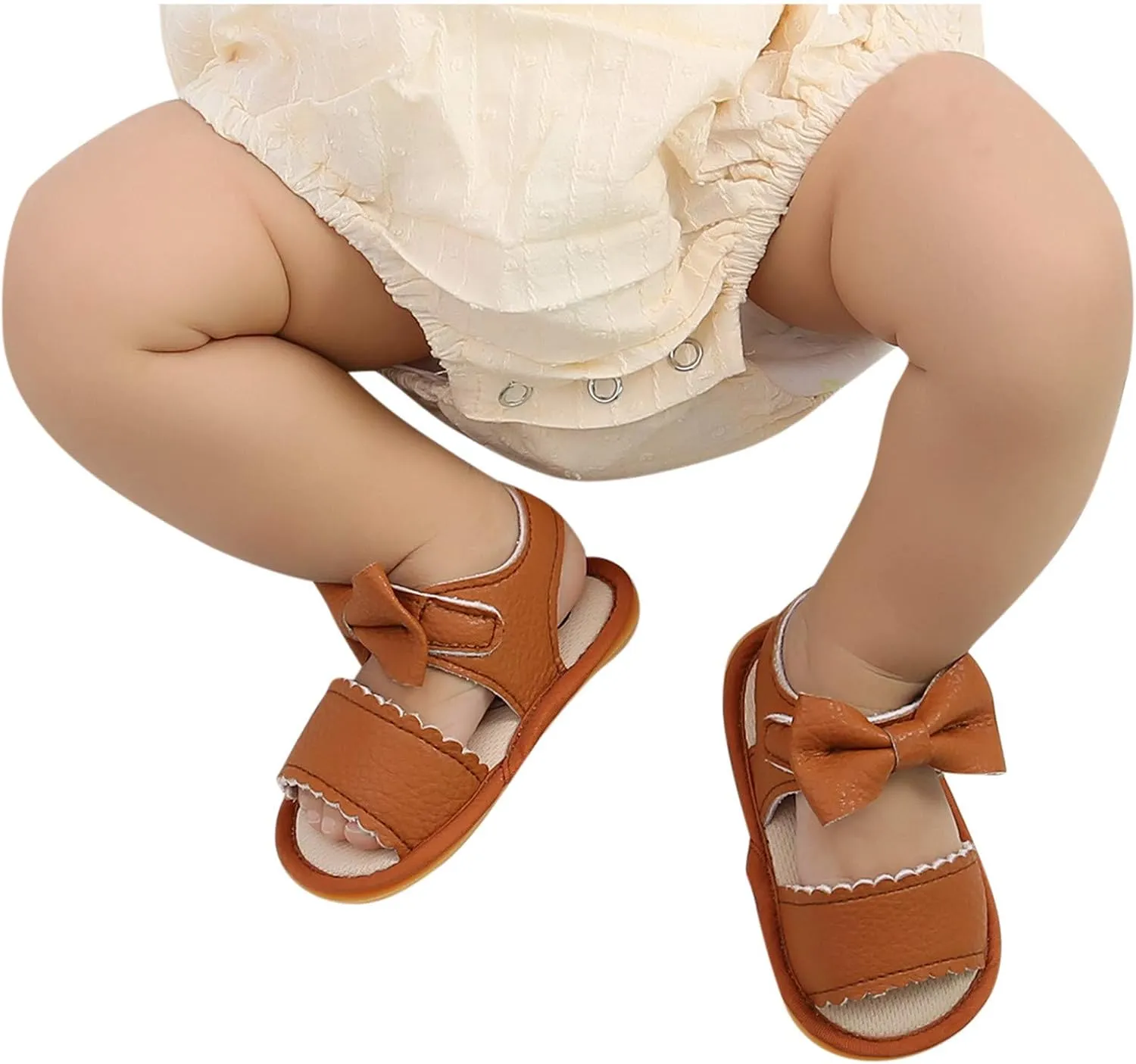 Girls Non-Slip Walking Shoes Baby Bow Boys Sandals Rubber Flat Soft Summer Sole Baby Shoes Baby Girl Boots